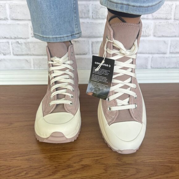 ❤️Converse Run Star Hike Hi Platform Glitter 8.5 Womens Shoes Suede Pink A11578C - Picture 6 of 12